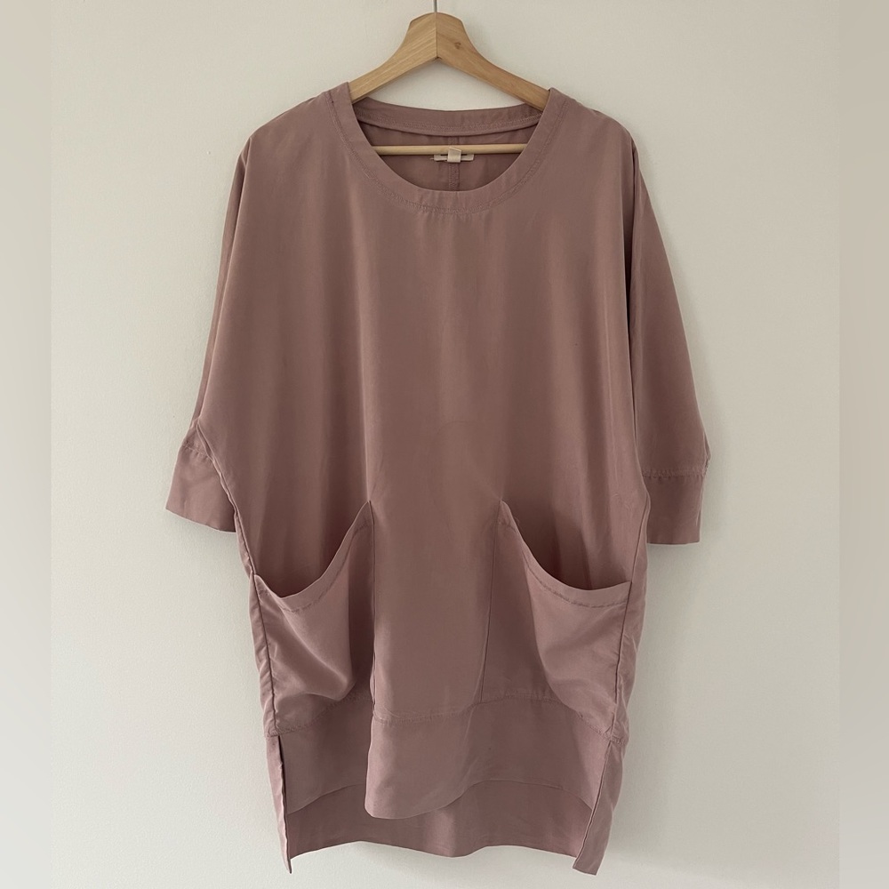 Silence + Noise Shirt Dress in Mauve Pink
